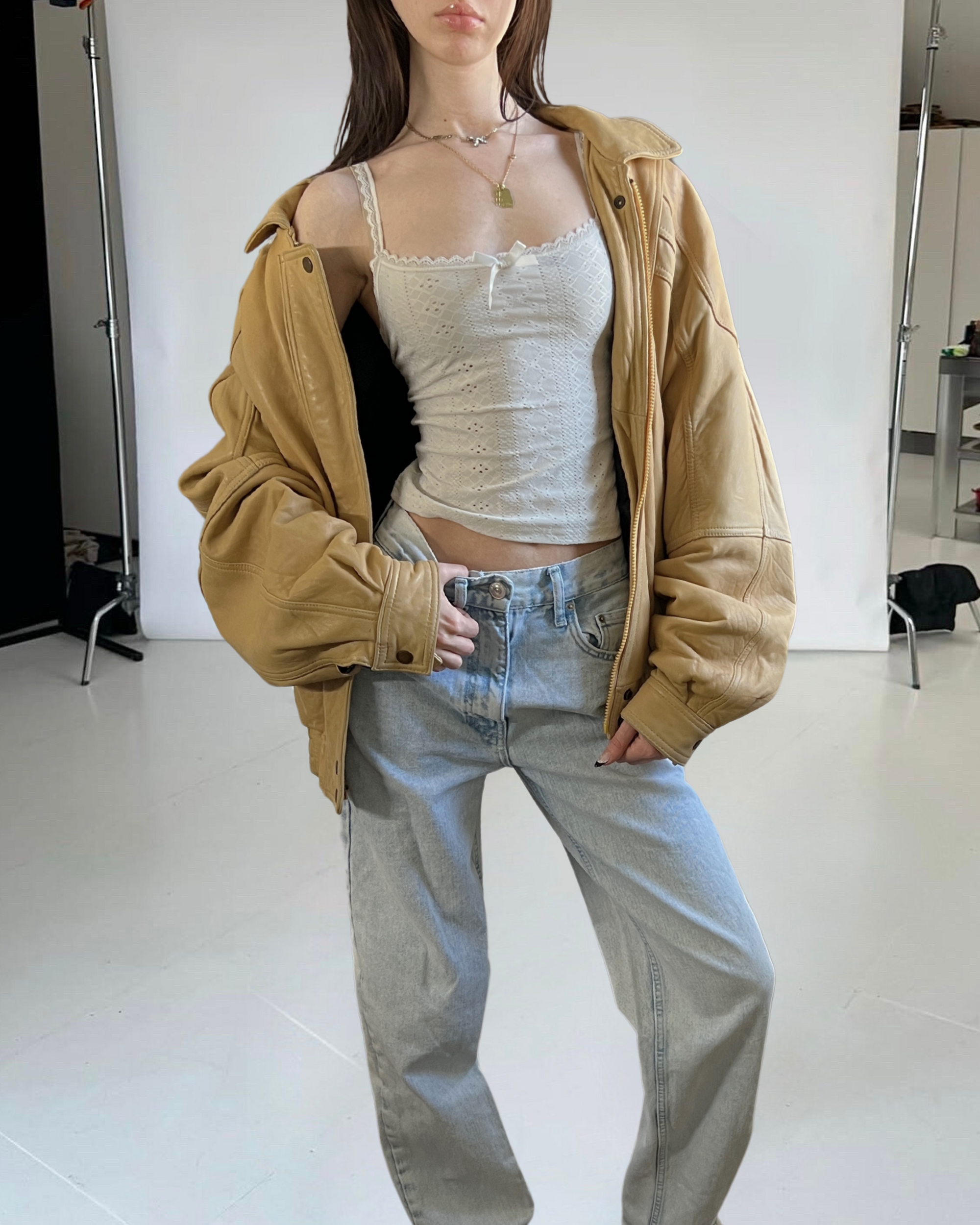 Butter Leather Bomber