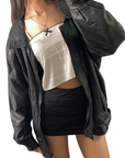 Improptu Leather Bomber
