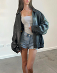 Yuan Leather bomber