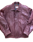 Maroon Leather Bomber