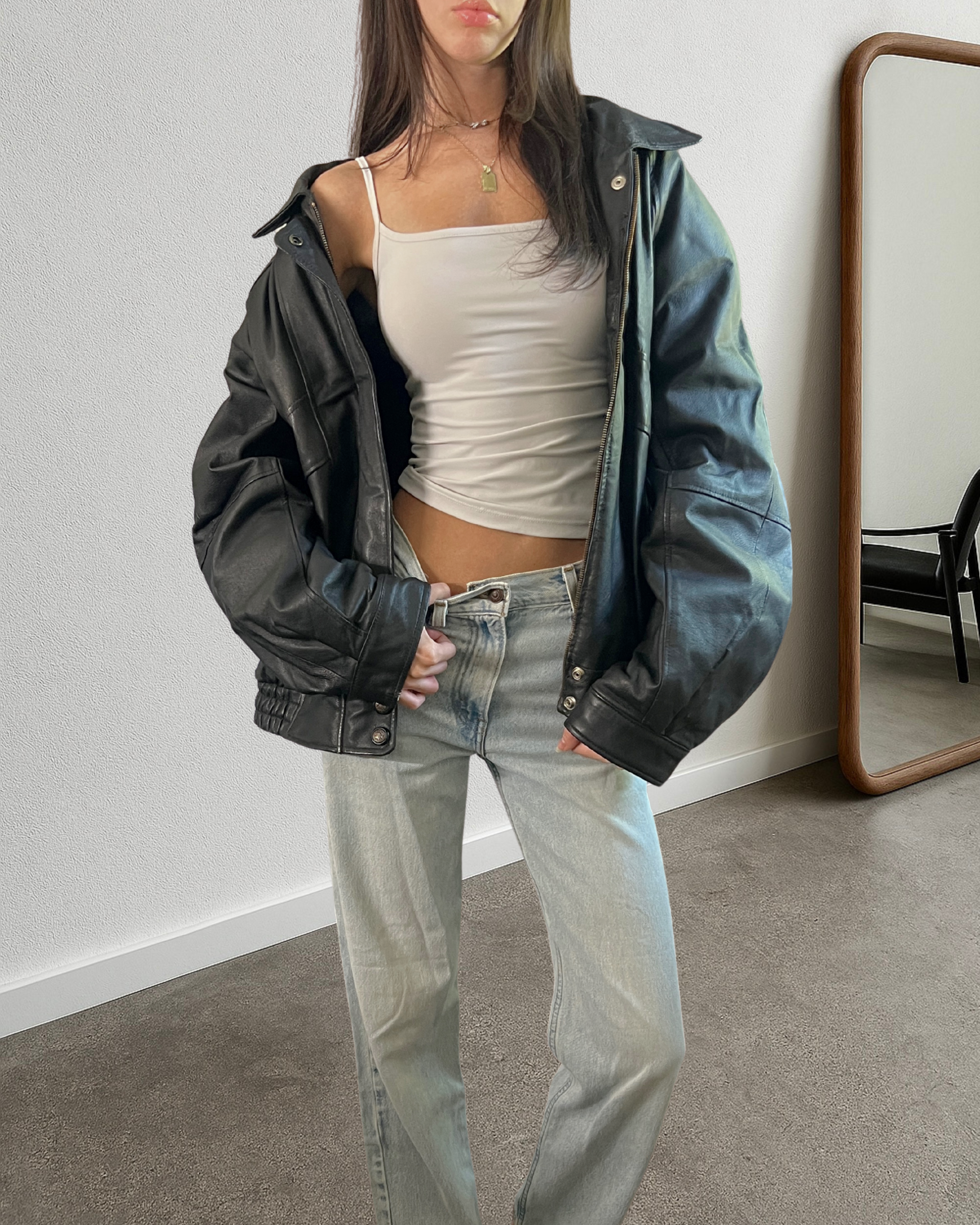 Riley Leather Bomber
