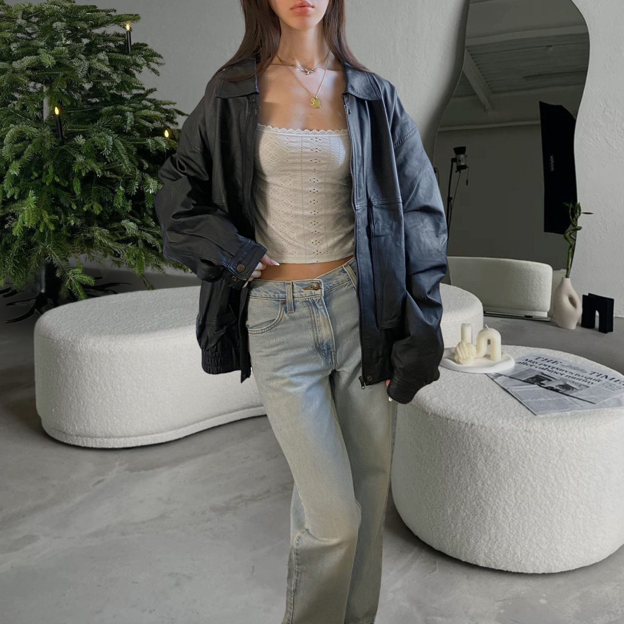 Velente Leather Bomber