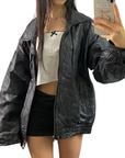 LeWorld Leather Bomber