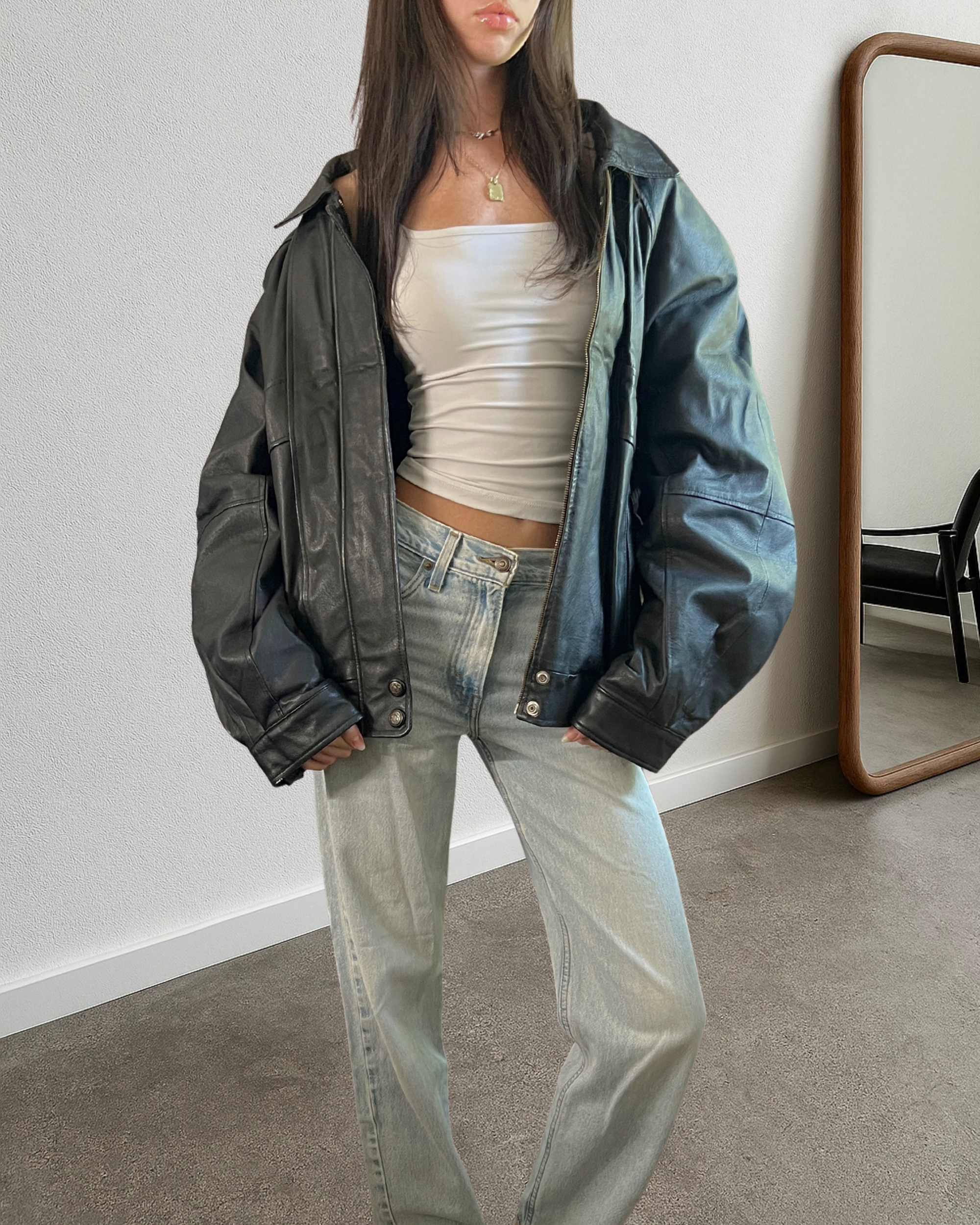 Riley Leather Bomber