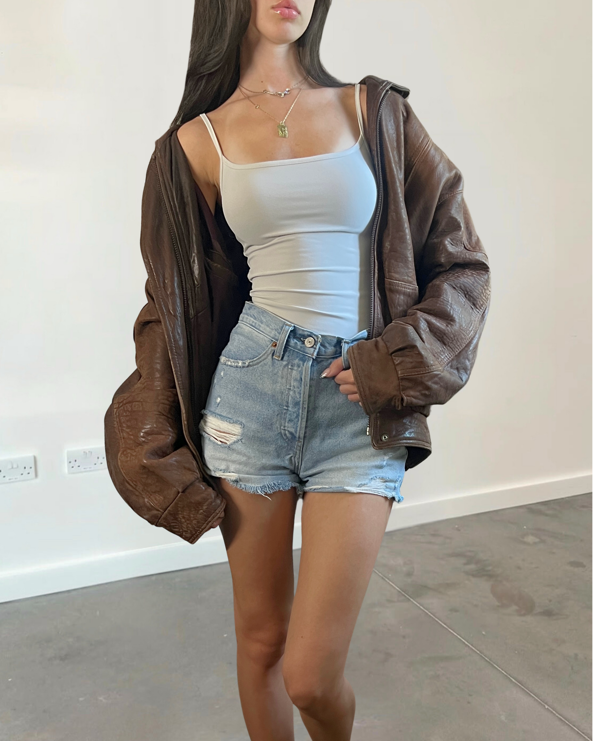 Daisy Leather Bomber