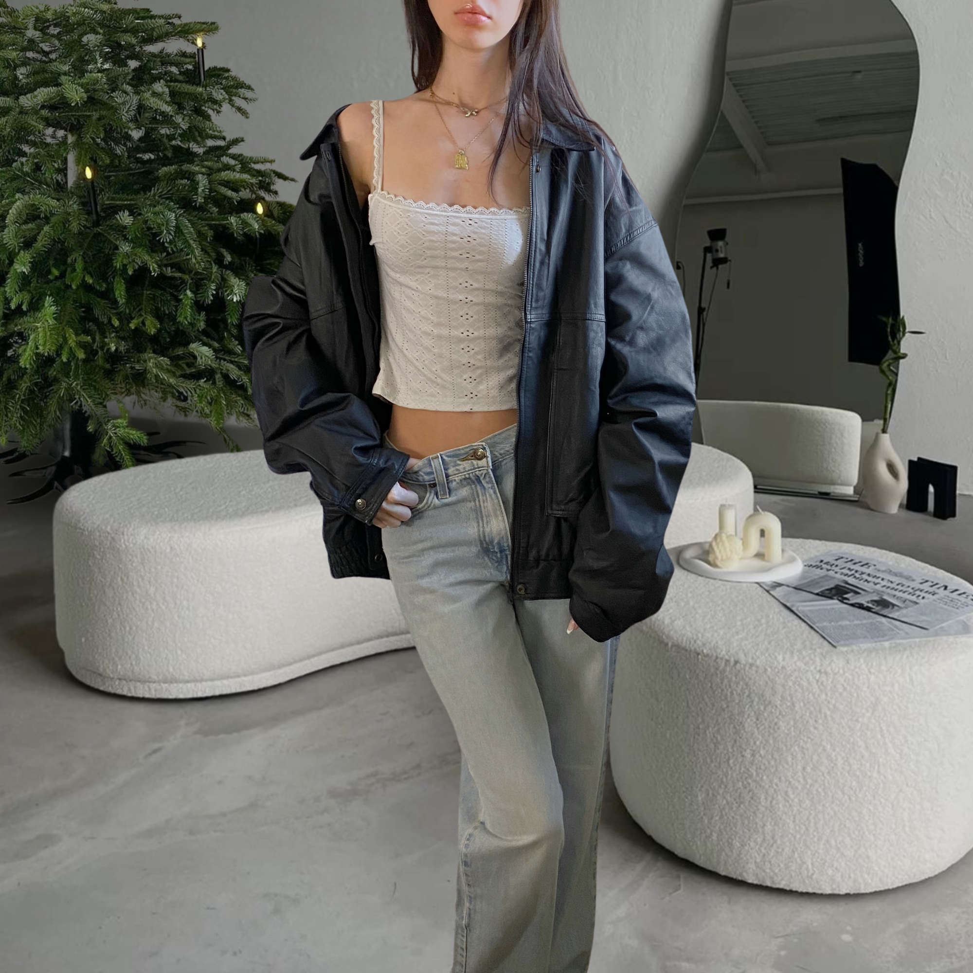 Velente Leather Bomber