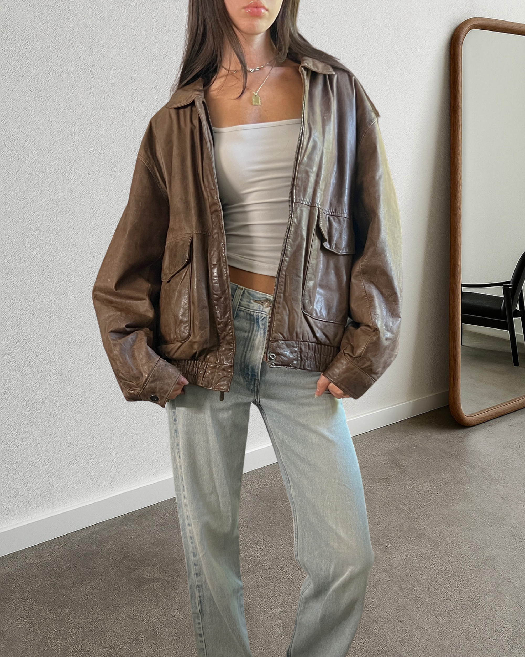 Claud Leather Bomber