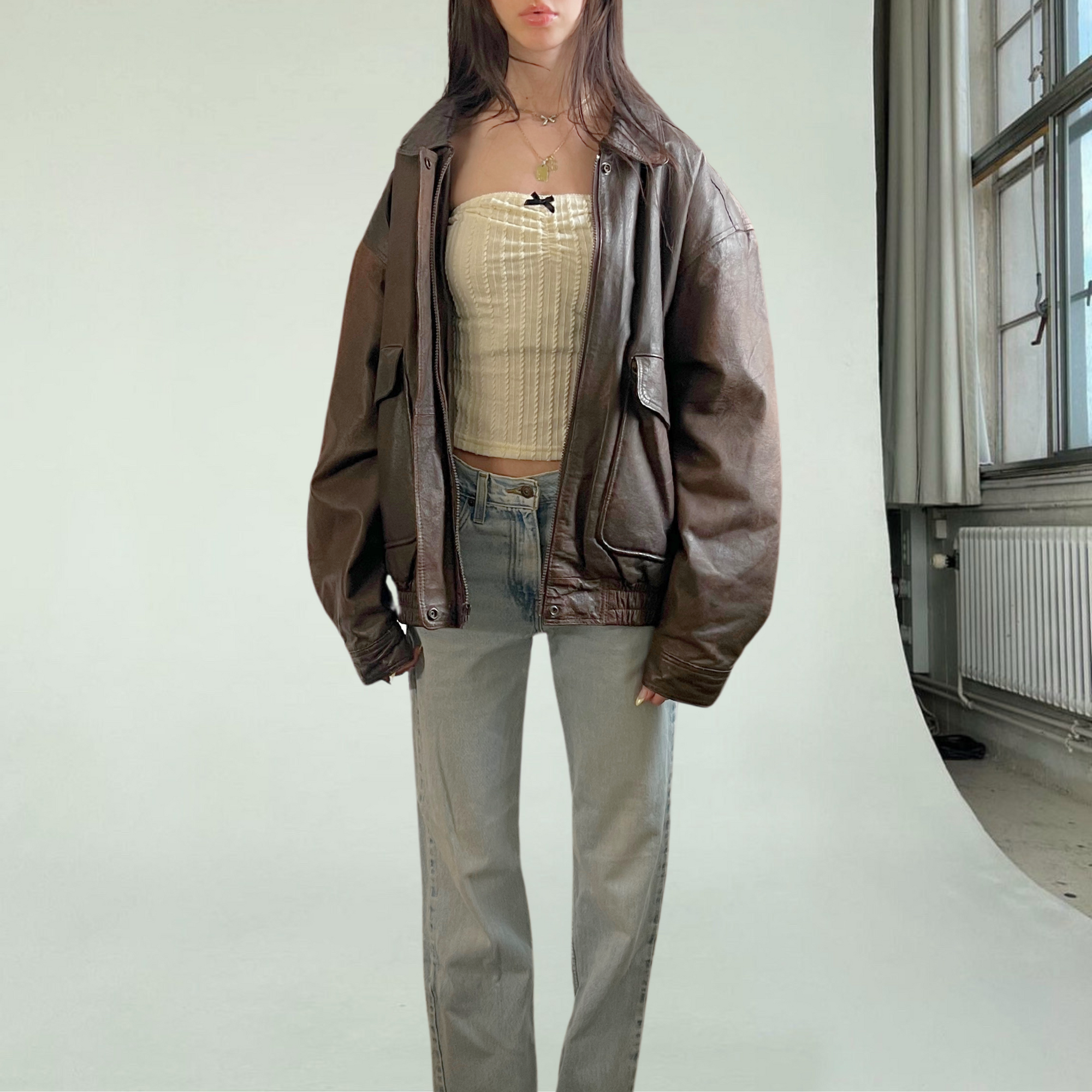 Pelle Cuir Leather Bomber