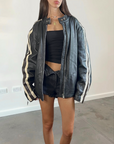 Astrid Leather Bomber