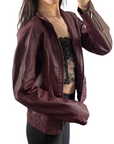 Plum Leather Jacket