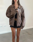 Renee Leather Bomber