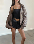 Renee Leather Bomber