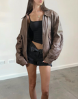 Renee Leather Bomber