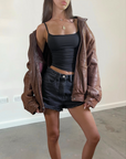 Della Leather Bomber