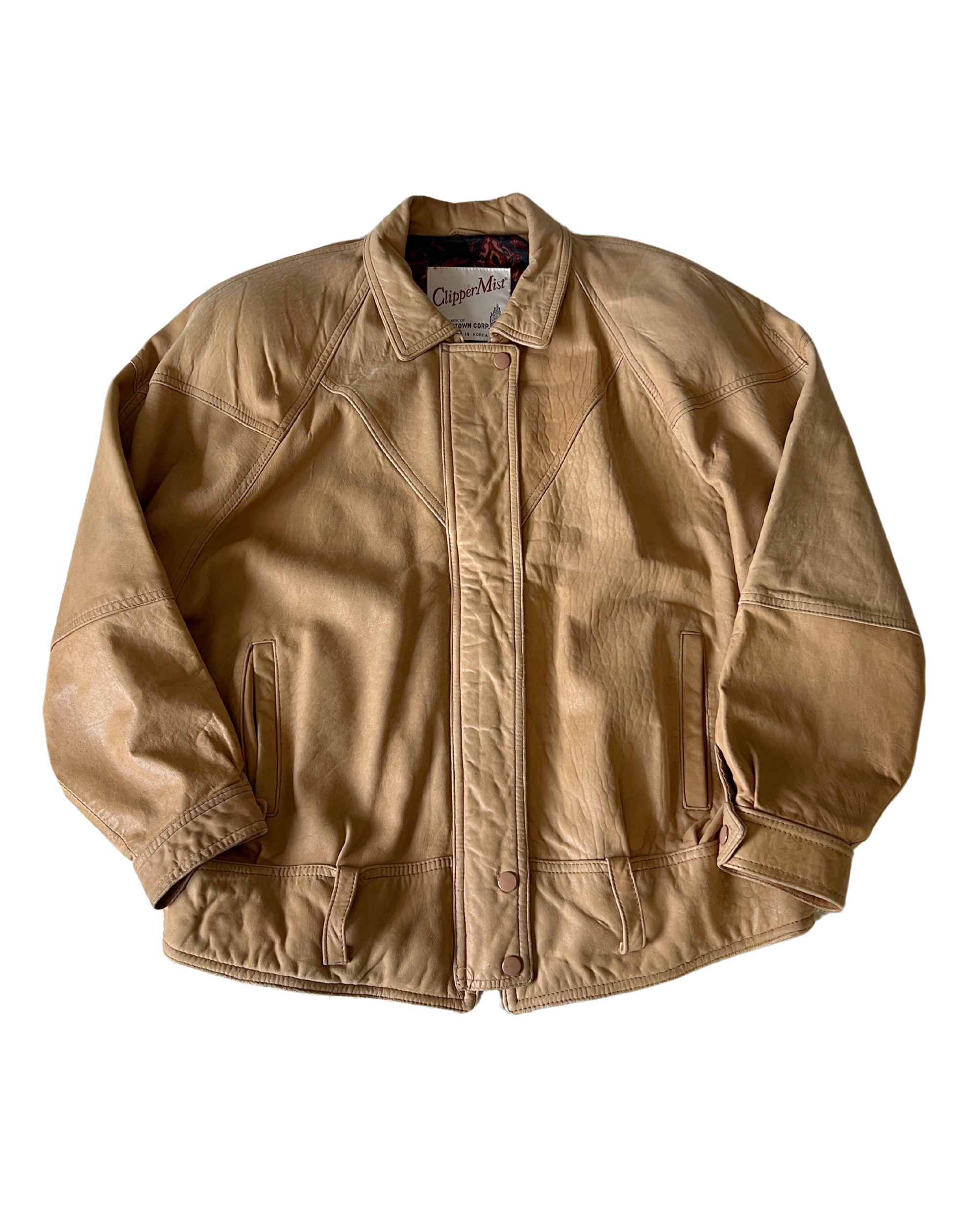 Yellow Leather Bomber