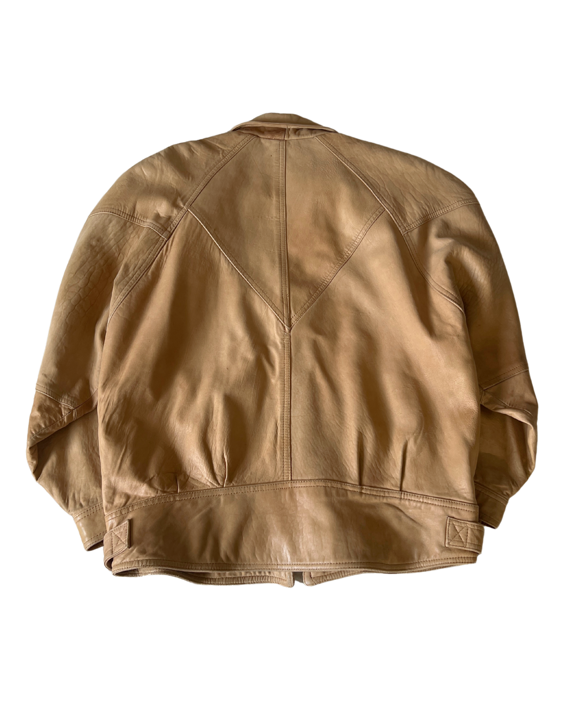 Yellow Leather Bomber