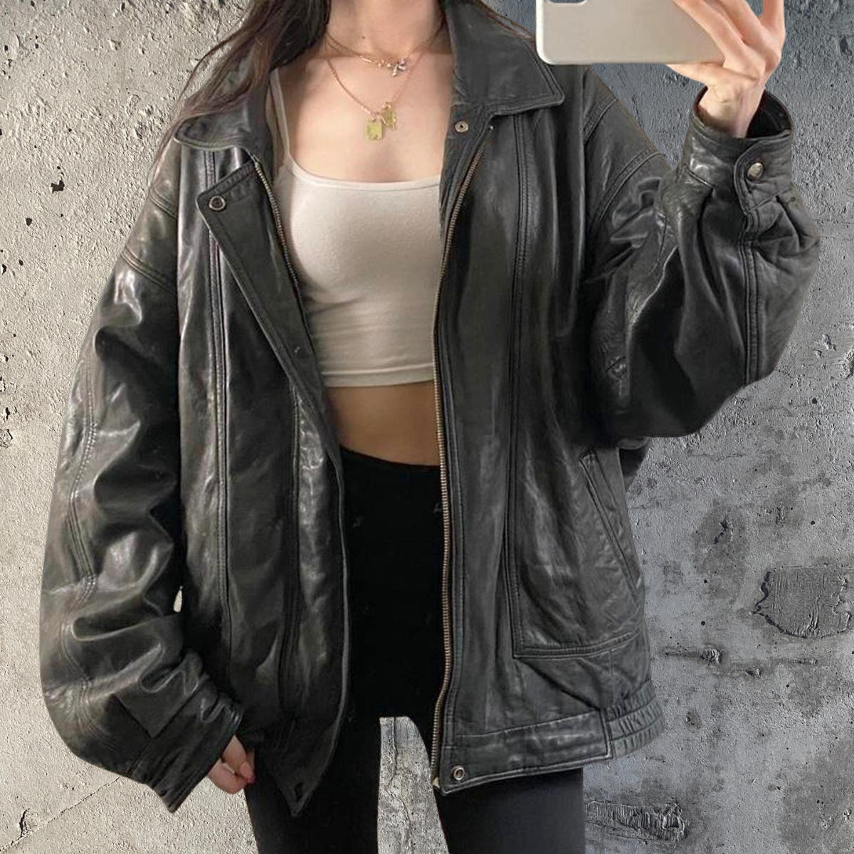 Guccini Leather Bomber