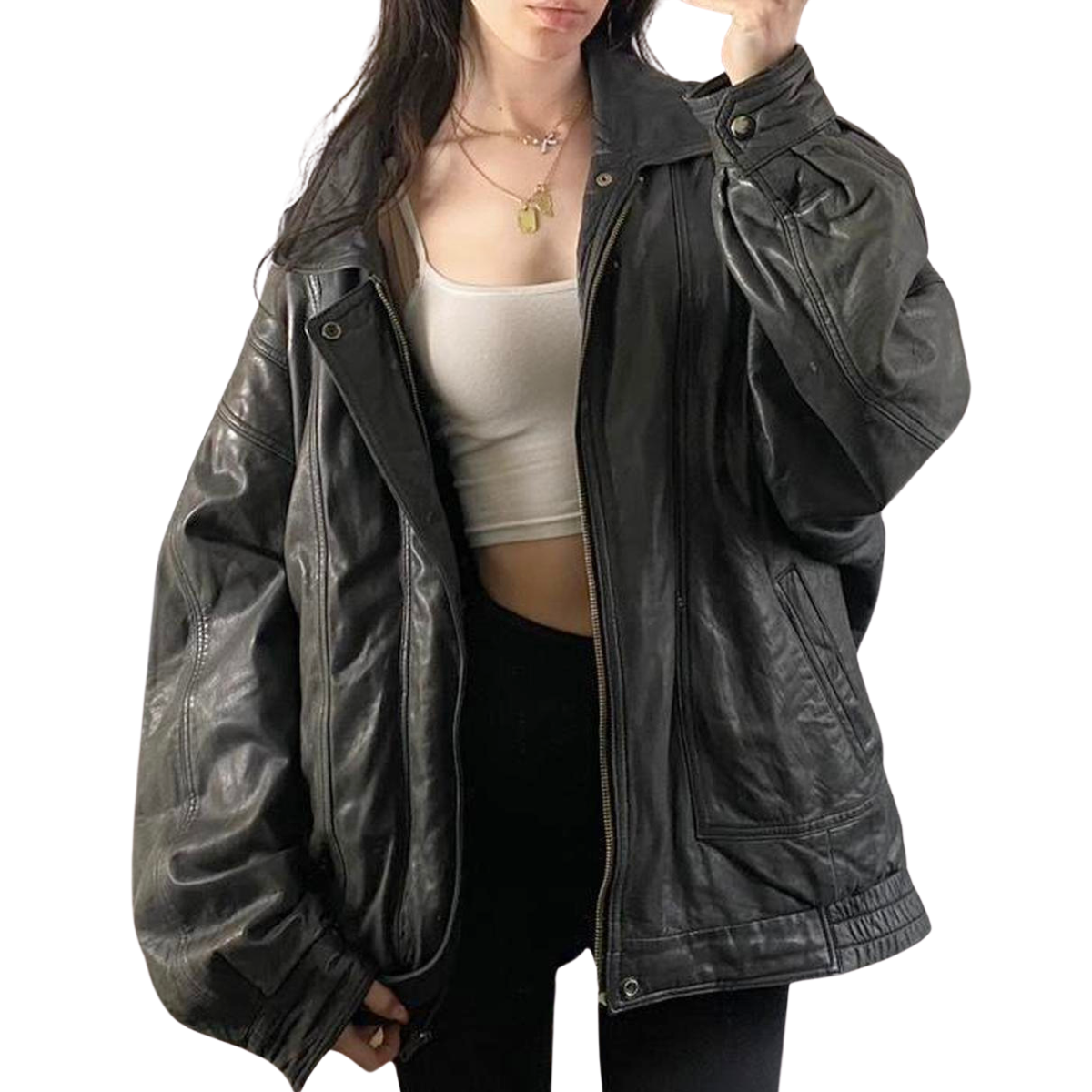 Guccini Leather Bomber
