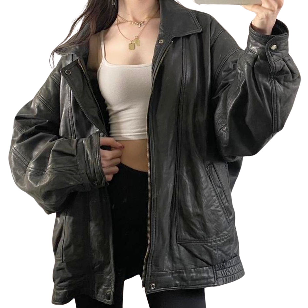 Guccini Leather Bomber