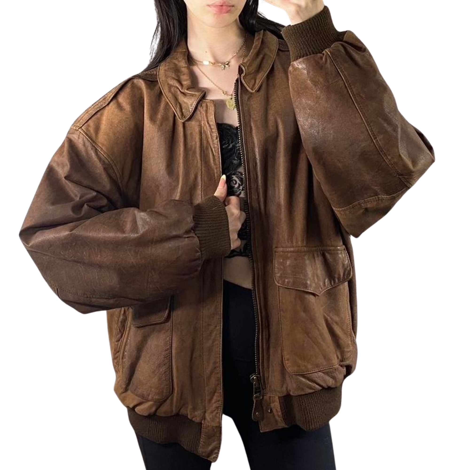 Oak Leather Bomber