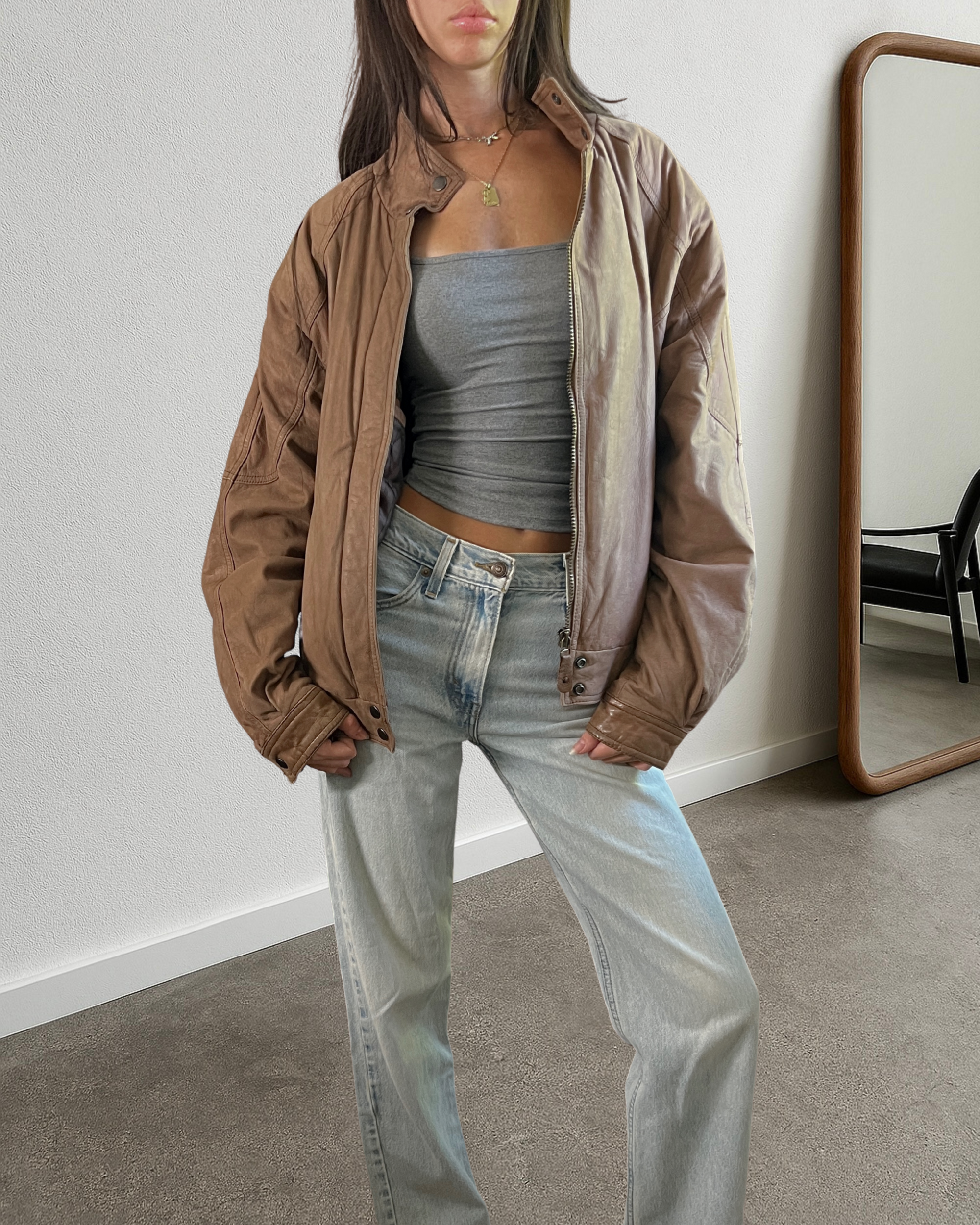Della Leather Bomber
