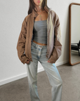 Della Leather Bomber
