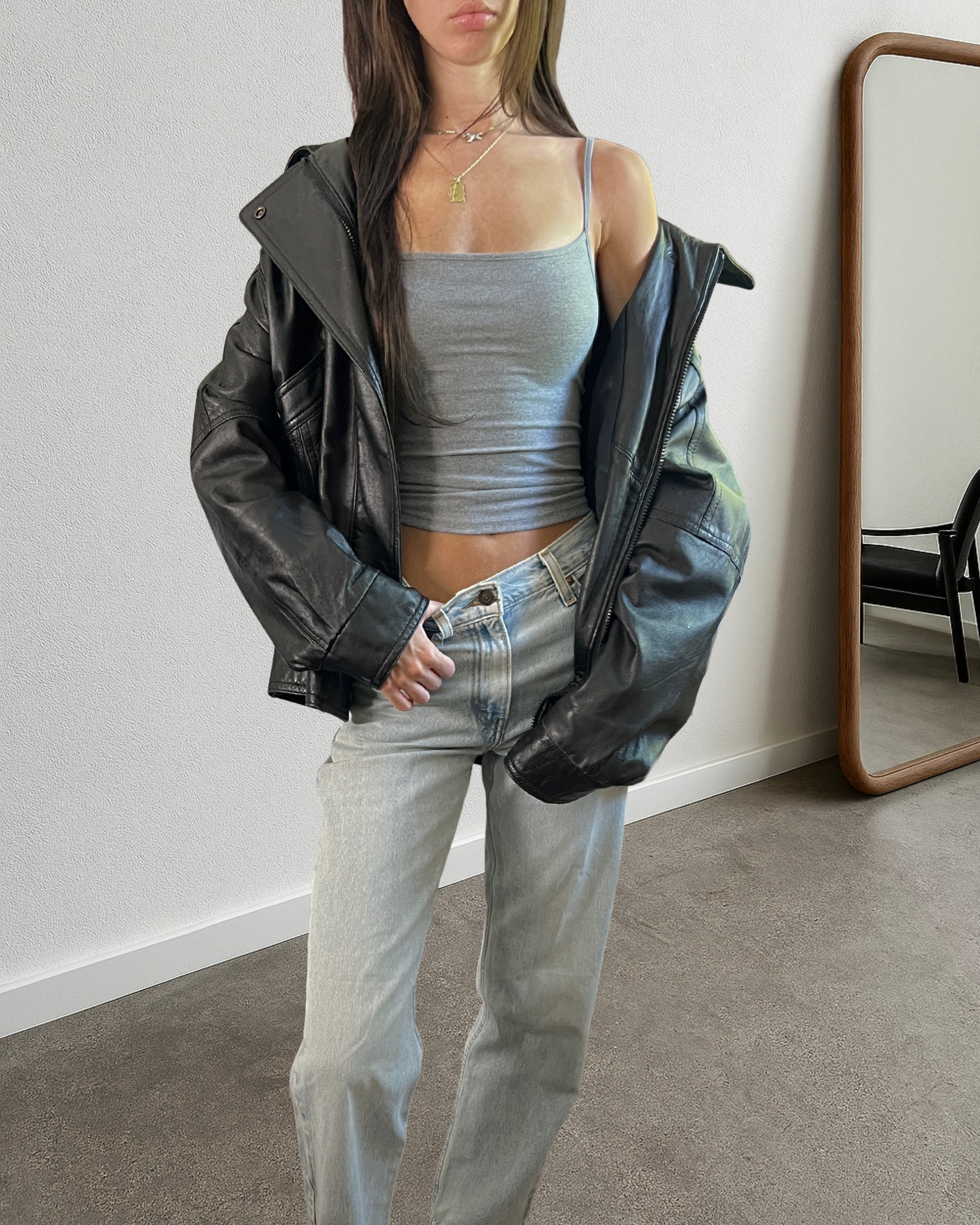 Mirage Leather Bomber