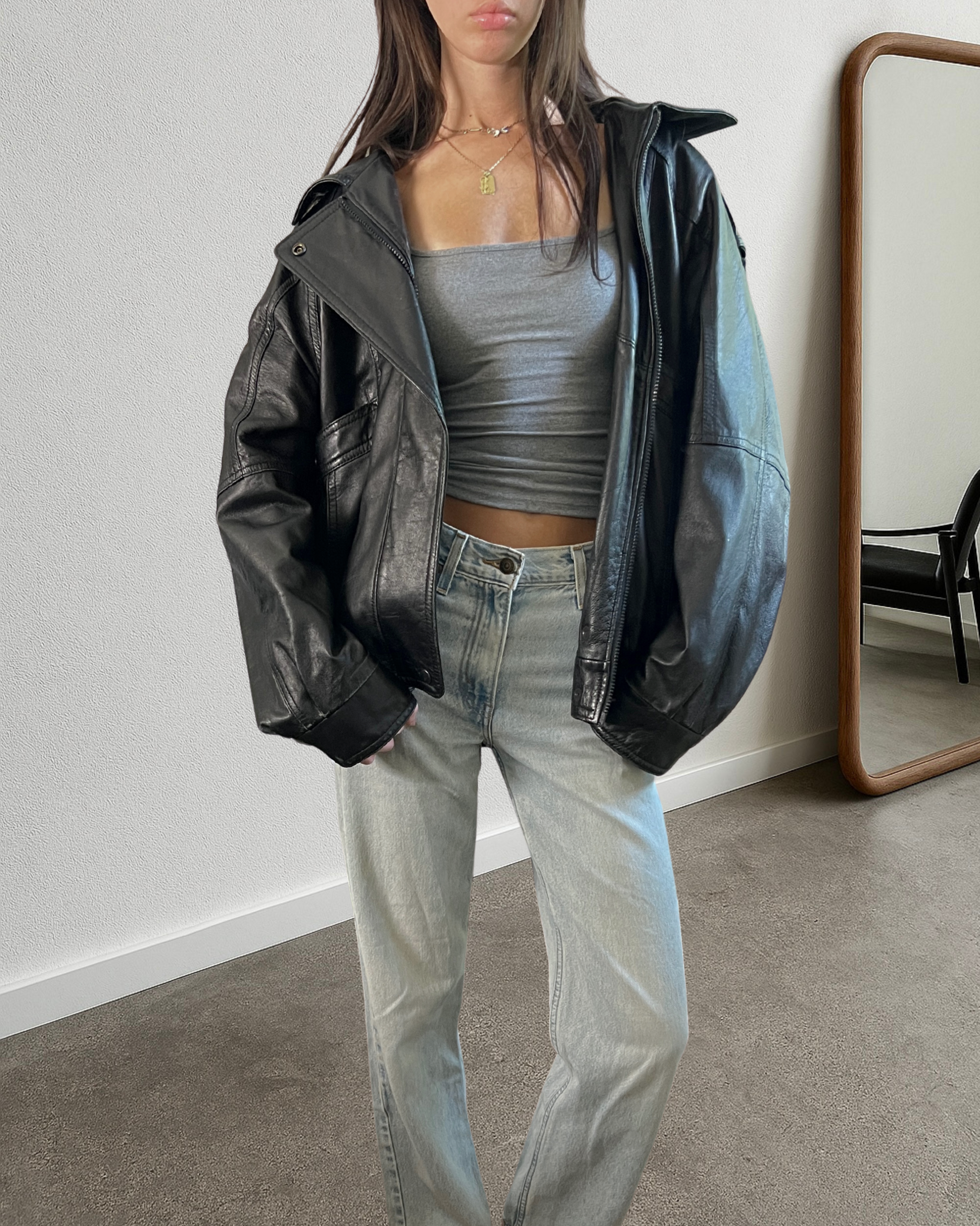 Mirage Leather Bomber