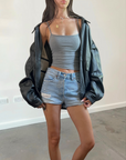 Amanti Leather Bomber