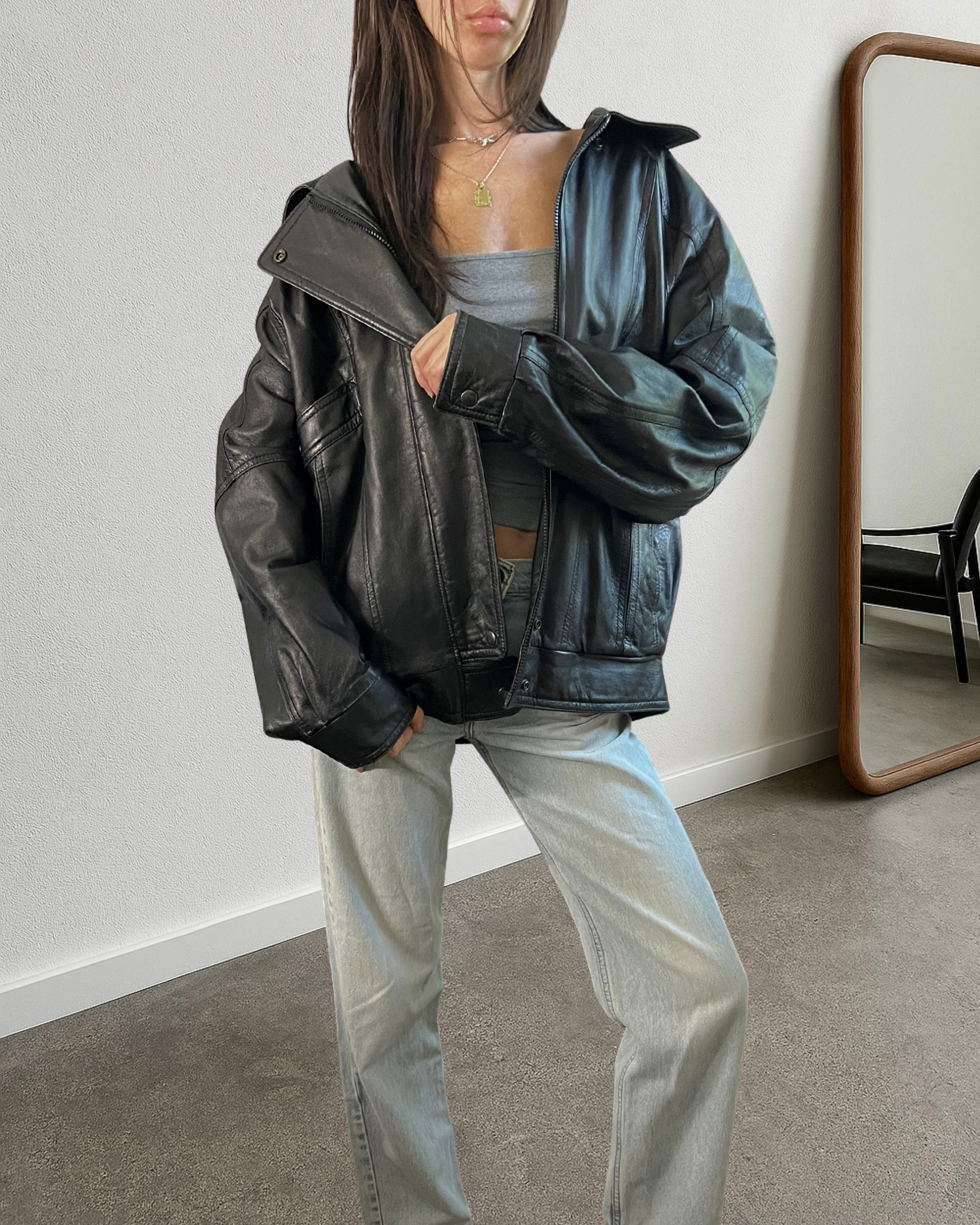 Mirage Leather Bomber