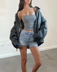 Amanti Leather Bomber