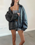 Amanti Leather Bomber