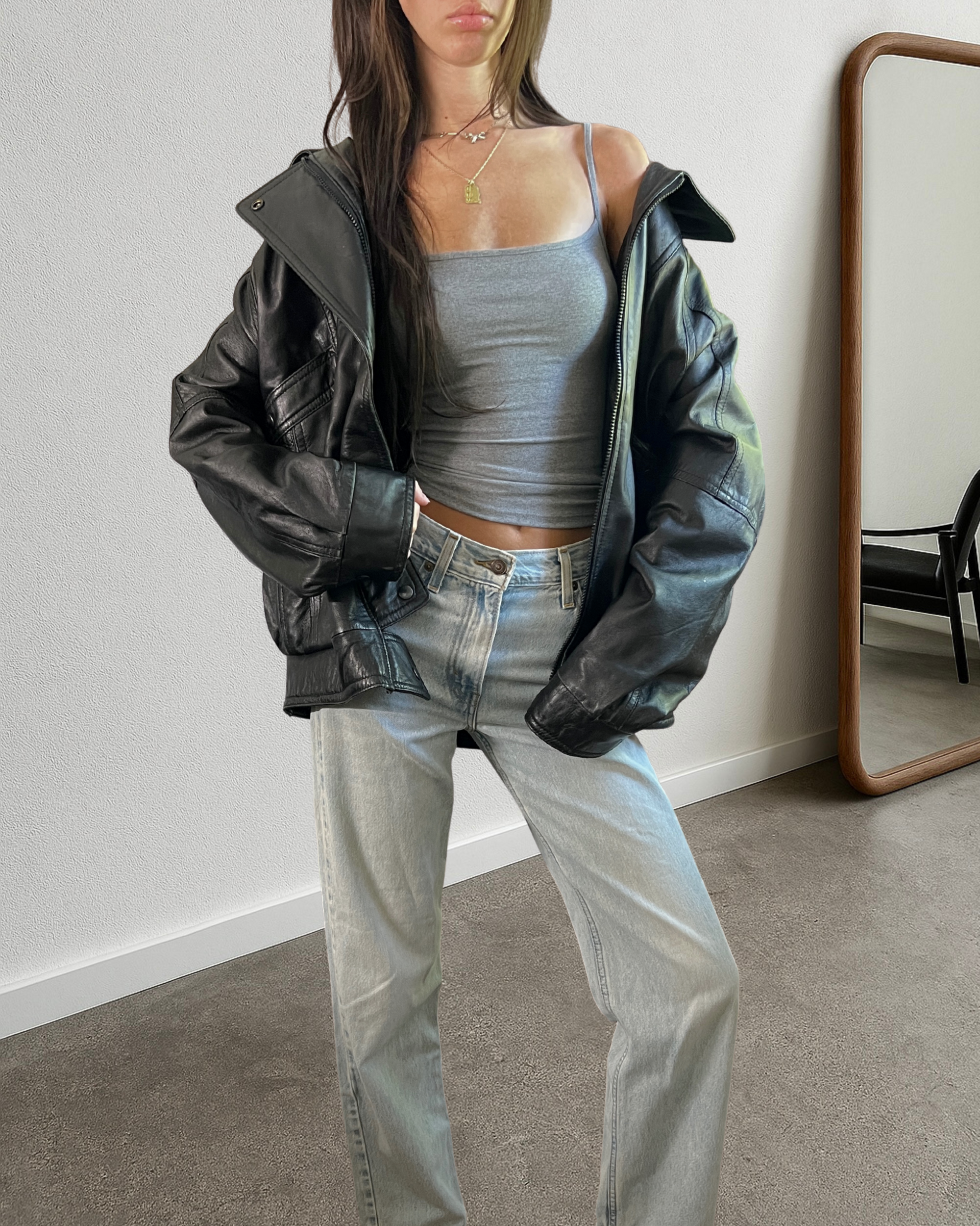 Mirage Leather Bomber