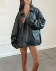 Amanti Leather Bomber