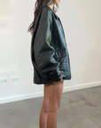 Amanti Leather Bomber