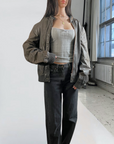 Suki Leather Bomber
