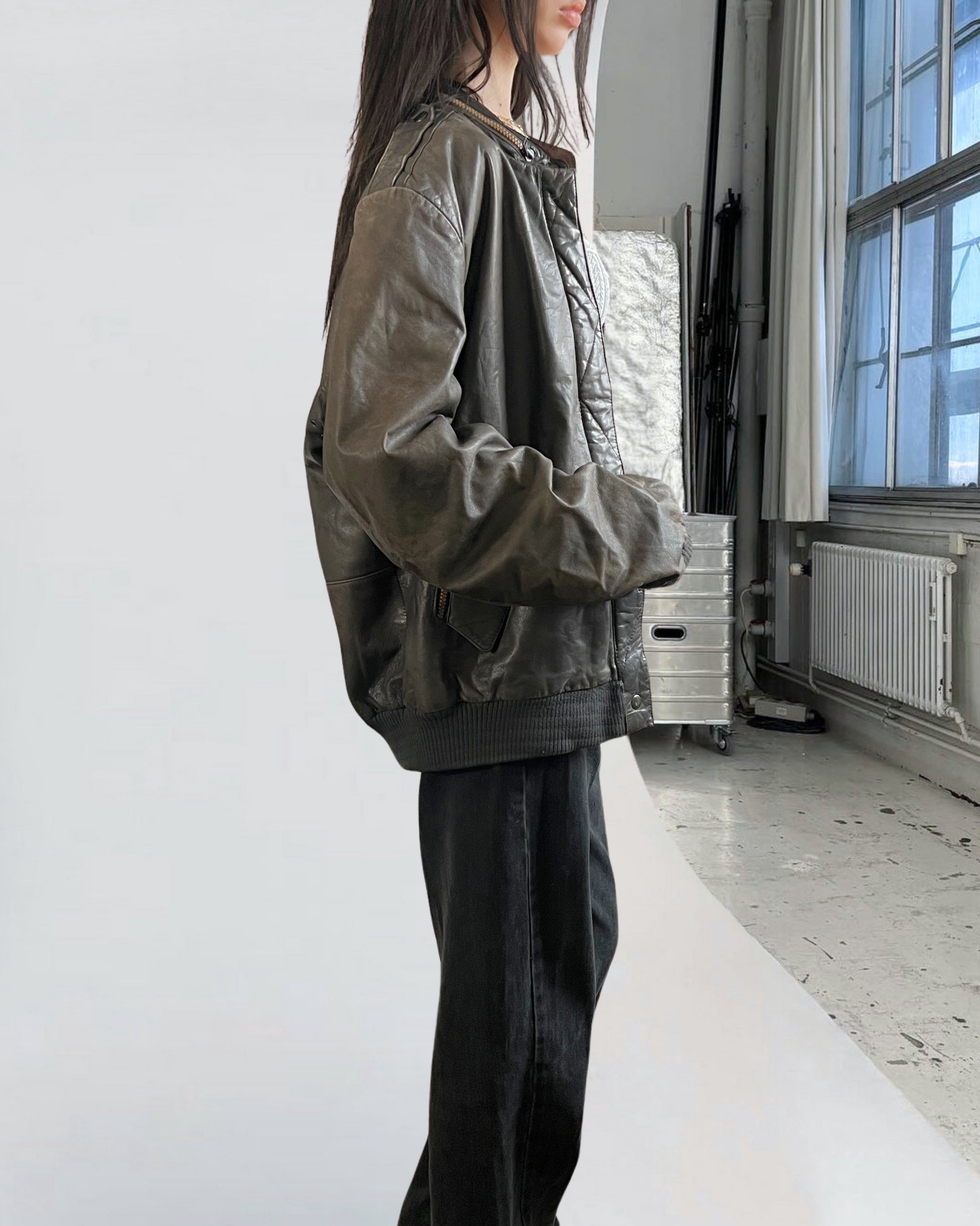 Suki Leather Bomber