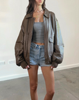 Reed Leather Bomber