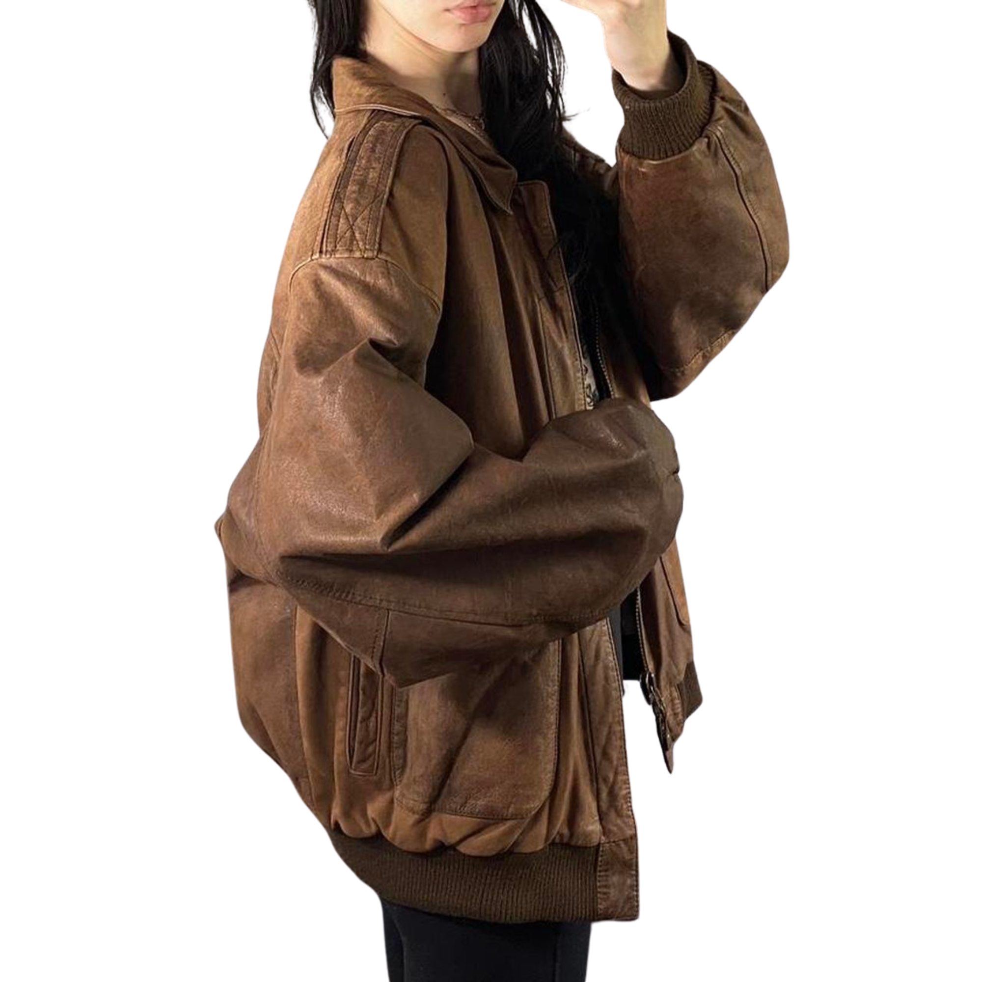 Oak Leather Bomber