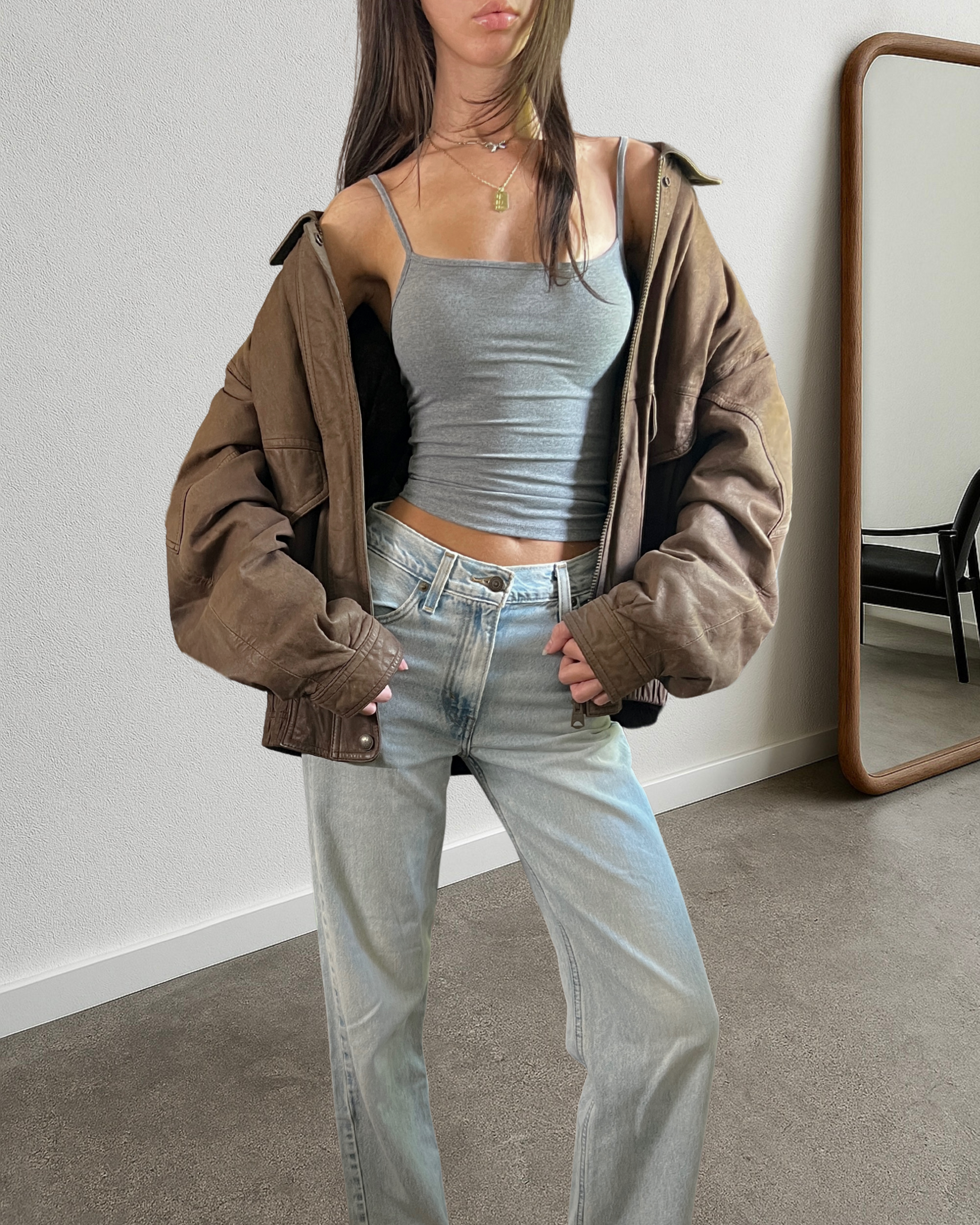 Candi Leather Bomber