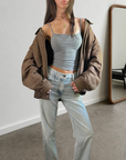 Candi Leather Bomber