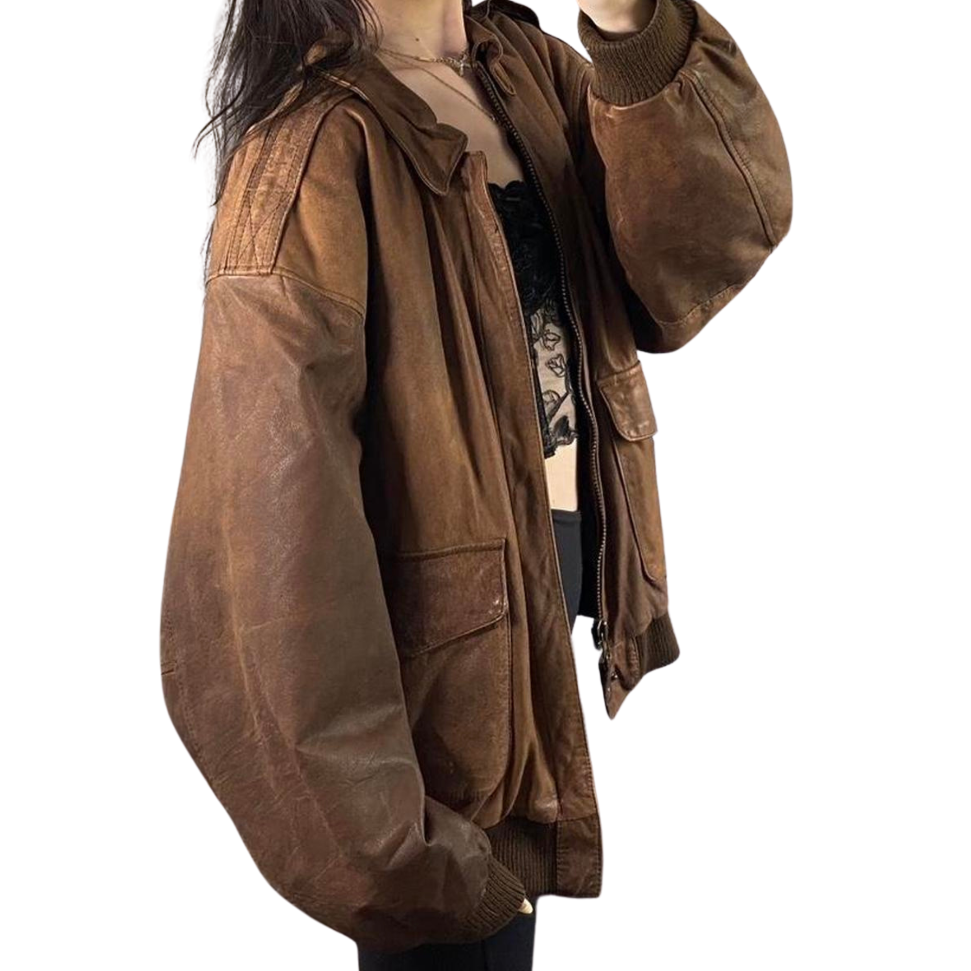 Oak Leather Bomber