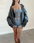 Collet Leather Bomber