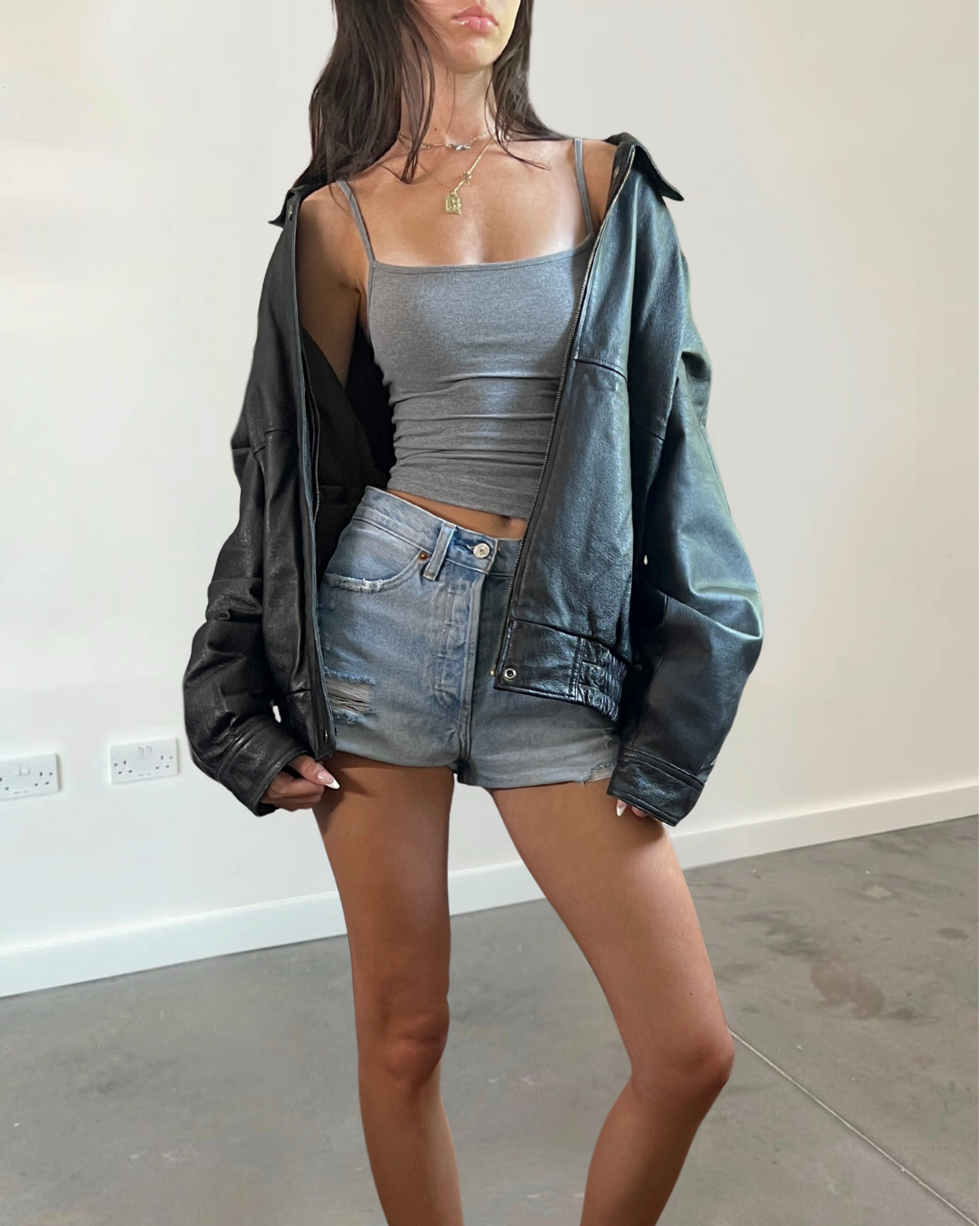 Collet Leather Bomber