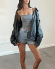 Collet Leather Bomber