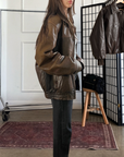Darla Leather Bomber