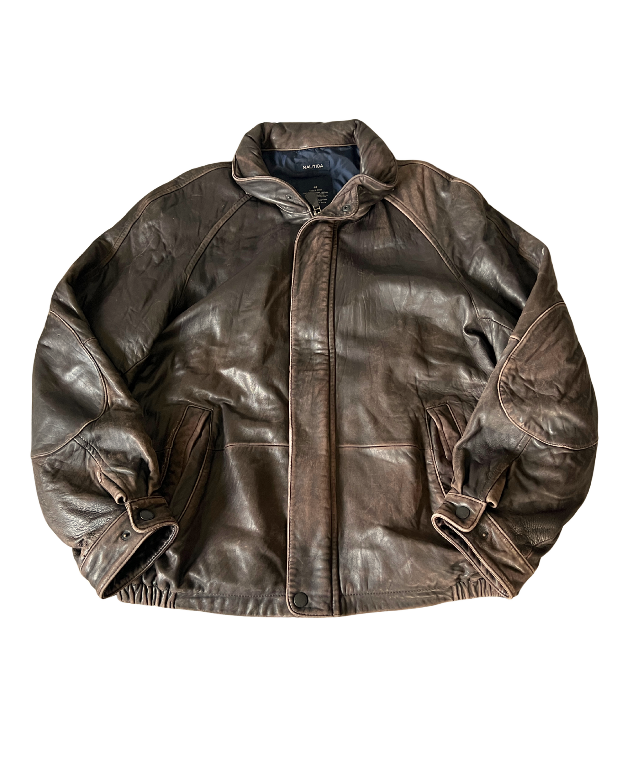 Nautica Leather Bomber