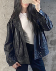 Meredith Vintage Leather Bomber