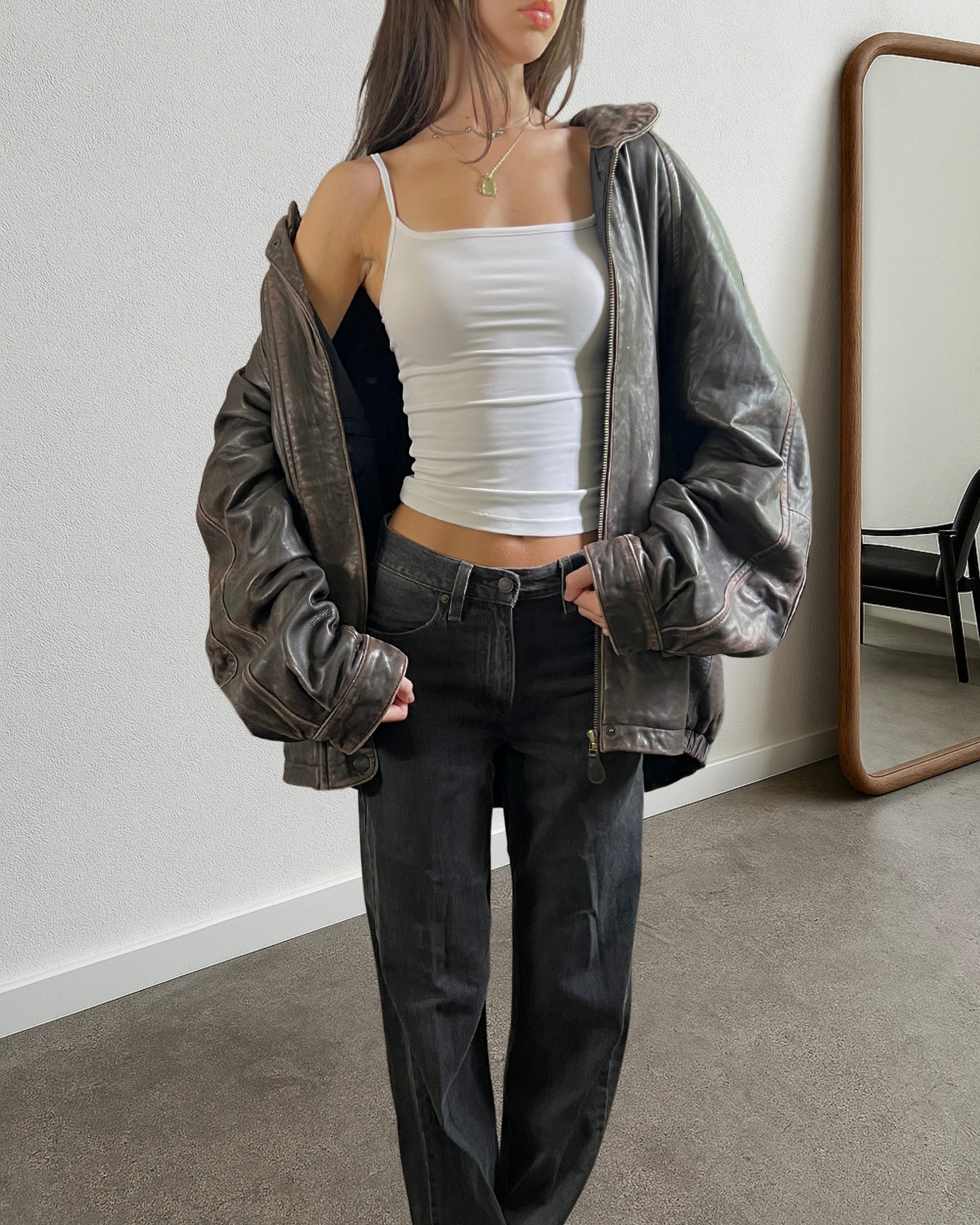 Nautica Leather Bomber