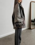 Nautica Leather Bomber